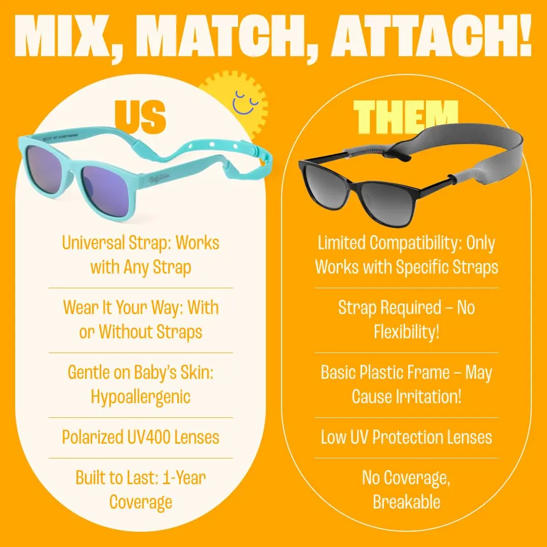 BABY SUNNIES Polarized Baby Sunglasses Sky Blue 0-24 Months | UV400 & BPA-Free - view 3