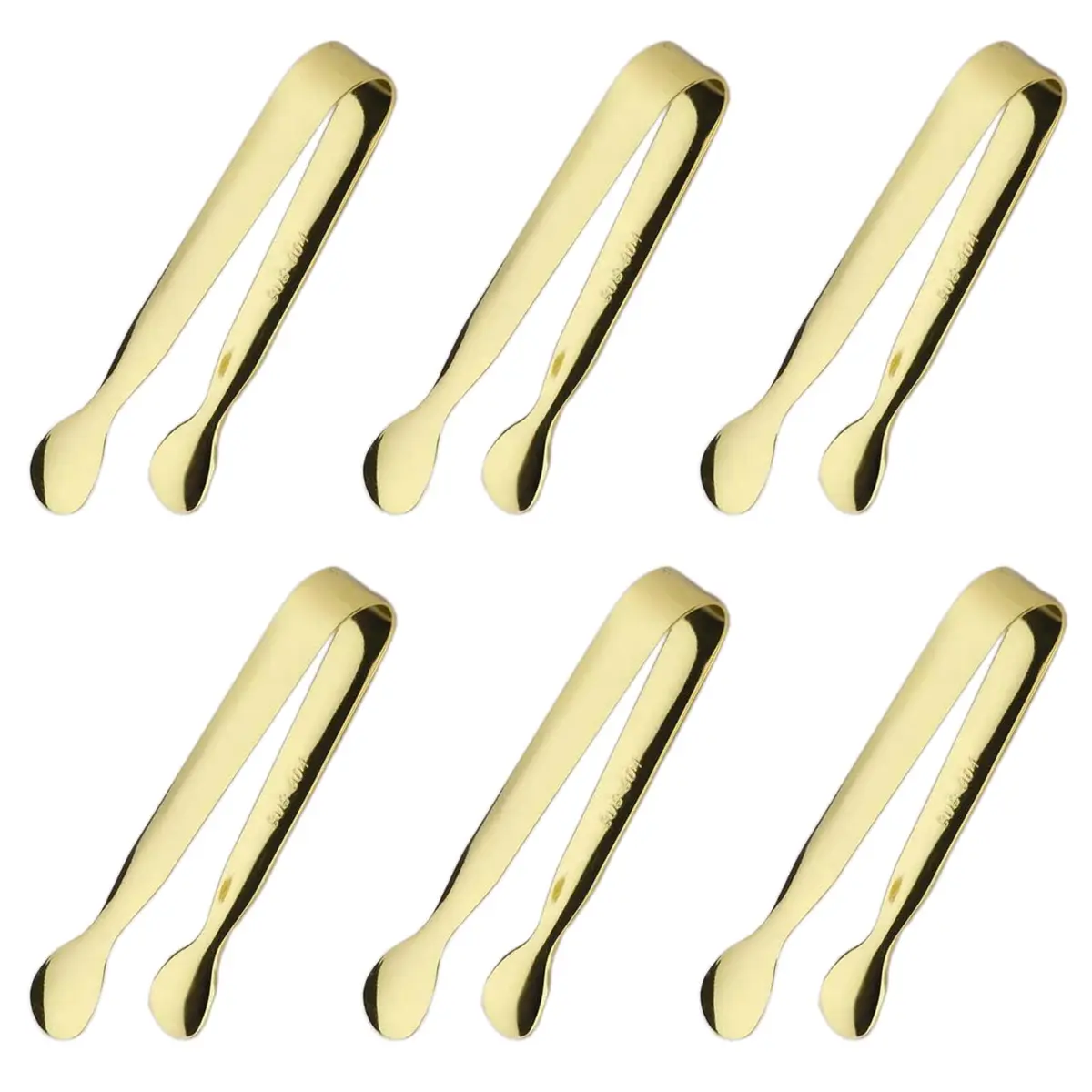 Sunenlyst 6PCS Mini Sugar Tongs 13cm (4.25 Inch) | Food Grade Stainless Steel Appetizer Tongs - main product image