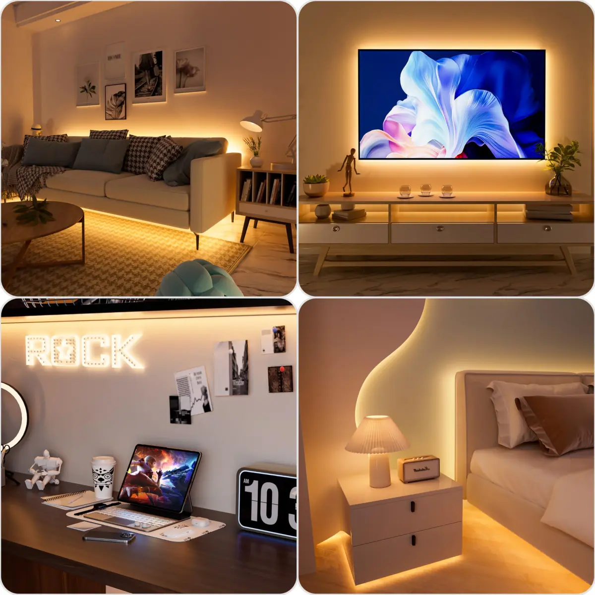 PAUTIX COB LED Strip Light 2m (6.56ft) Warm White 2700K | Dimmable USB Powered Tape Light with 640 LEDs - view 7