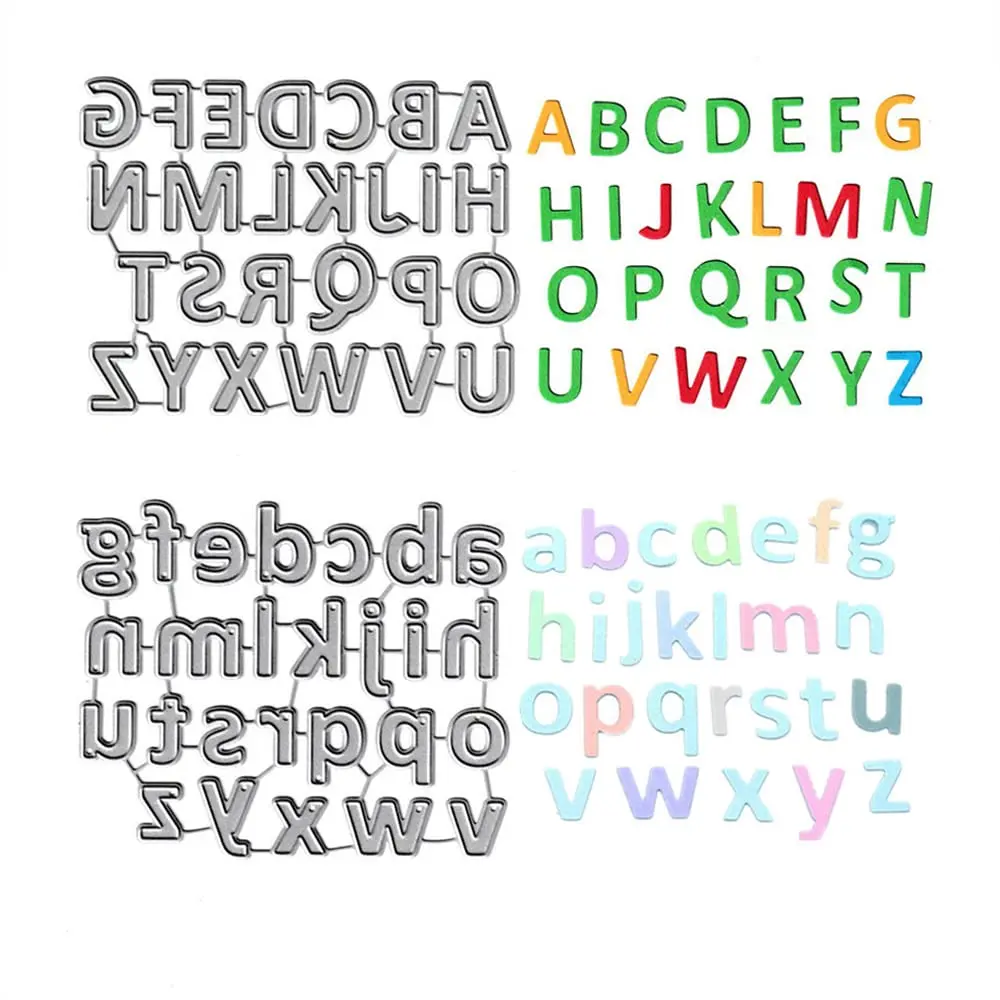 AHTOLS Alphabet Cutting Dies Set - Lowercase & Capital Letters, Metal Embossing Stencils for Card Scrapbooking | 52 Pieces - main product image