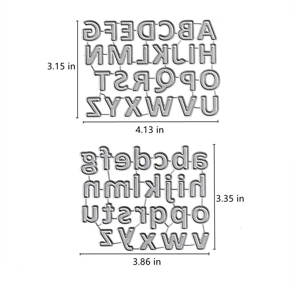AHTOLS Alphabet Cutting Dies Set - Lowercase & Capital Letters, Metal Embossing Stencils for Card Scrapbooking | 52 Pieces - view 2