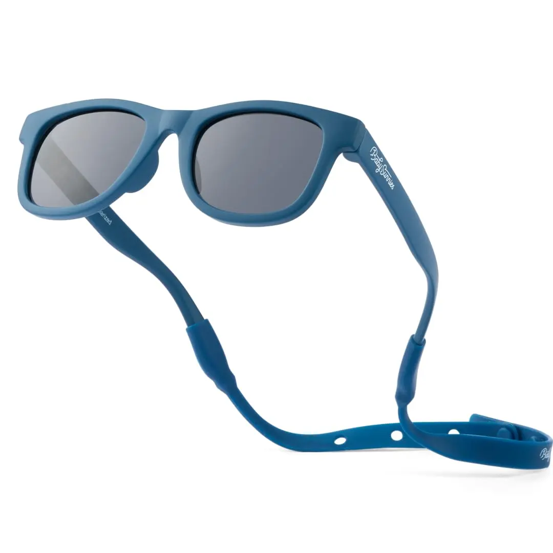 BABY SUNNIES Polarized Baby Sunglasses Navy Blue 0-24 Months | UV400 Polarized, BPA-Free, Unbreakable, Adjustable Strap - main product image