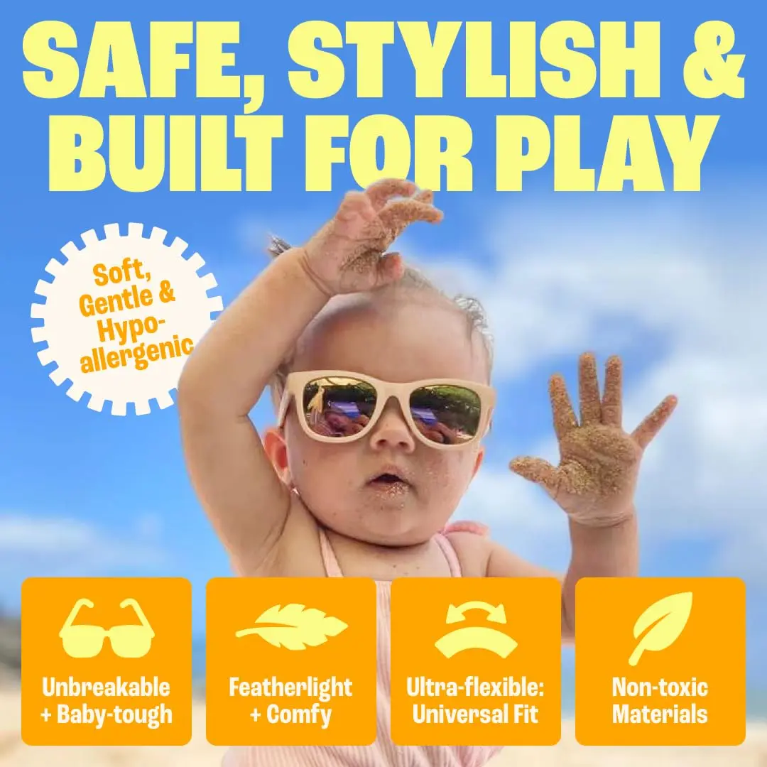 BABY SUNNIES Polarized Baby Sunglasses Navy Blue 0-24 Months | UV400 Polarized, BPA-Free, Unbreakable, Adjustable Strap - view 6
