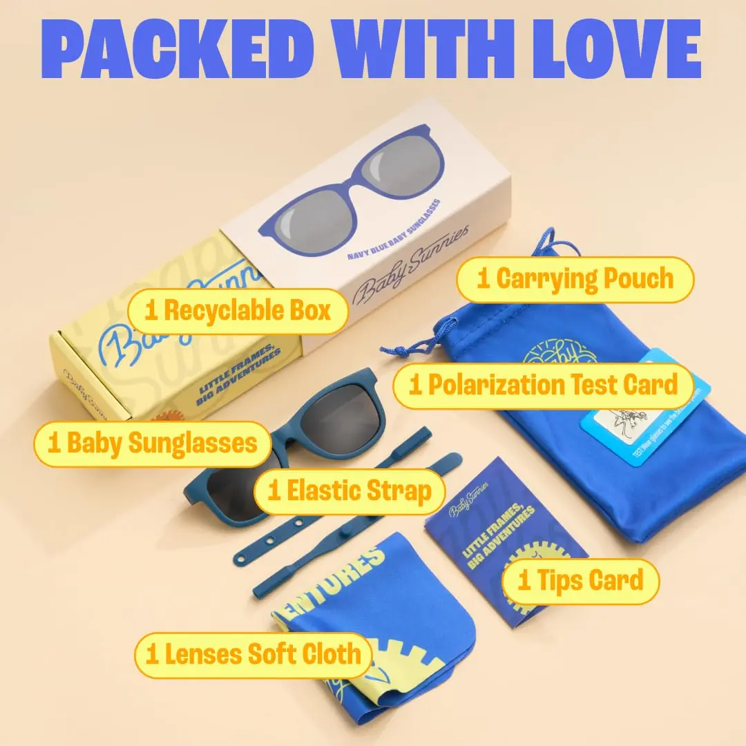 BABY SUNNIES Polarized Baby Sunglasses Navy Blue 0-24 Months | UV400 Polarized, BPA-Free, Unbreakable, Adjustable Strap - view 7