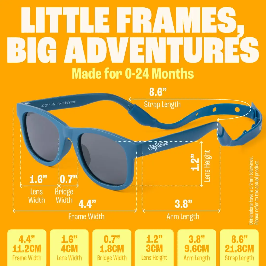BABY SUNNIES Polarized Baby Sunglasses Navy Blue 0-24 Months | UV400 Polarized, BPA-Free, Unbreakable, Adjustable Strap - view 2
