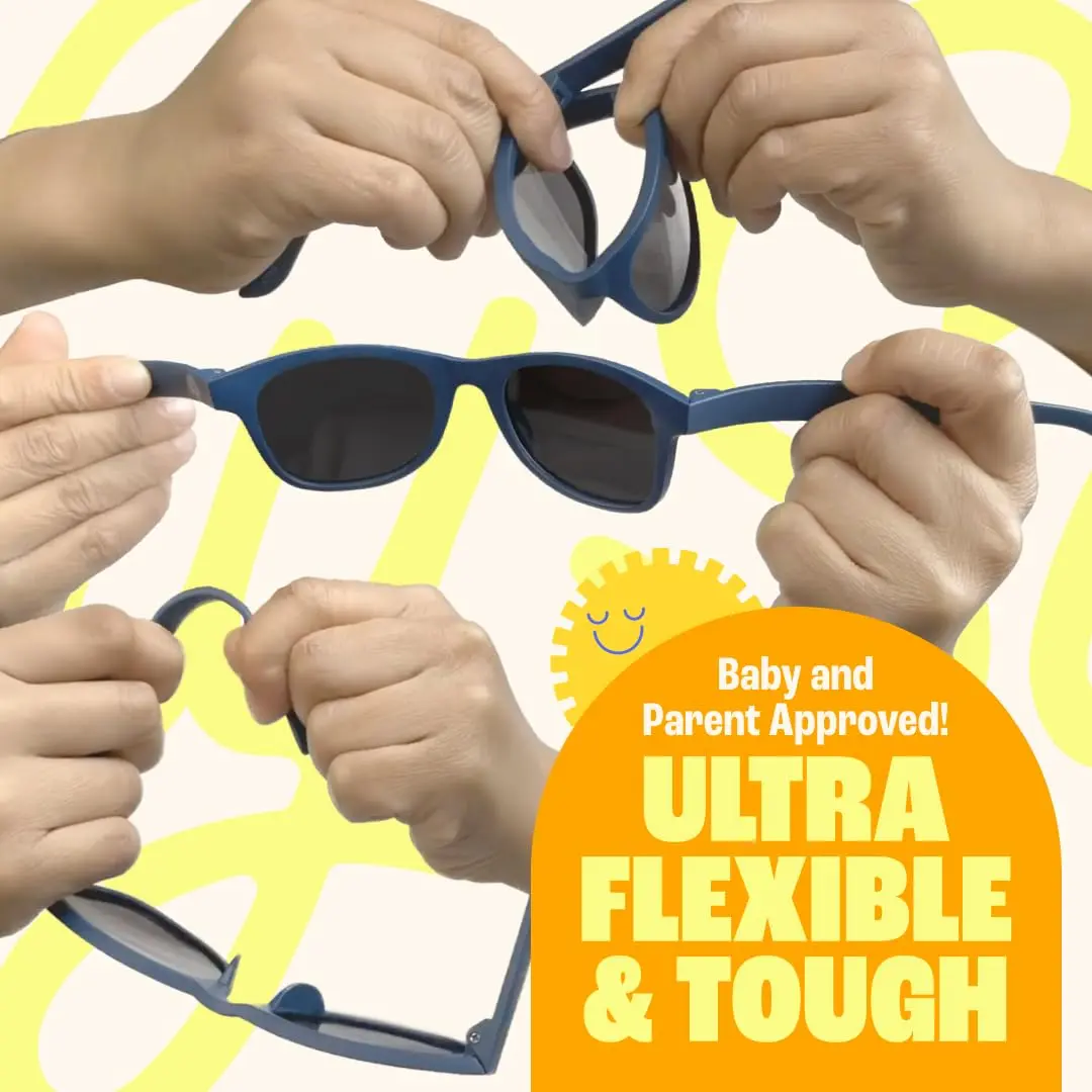 BABY SUNNIES Polarized Baby Sunglasses Navy Blue 0-24 Months | UV400 Polarized, BPA-Free, Unbreakable, Adjustable Strap - view 4