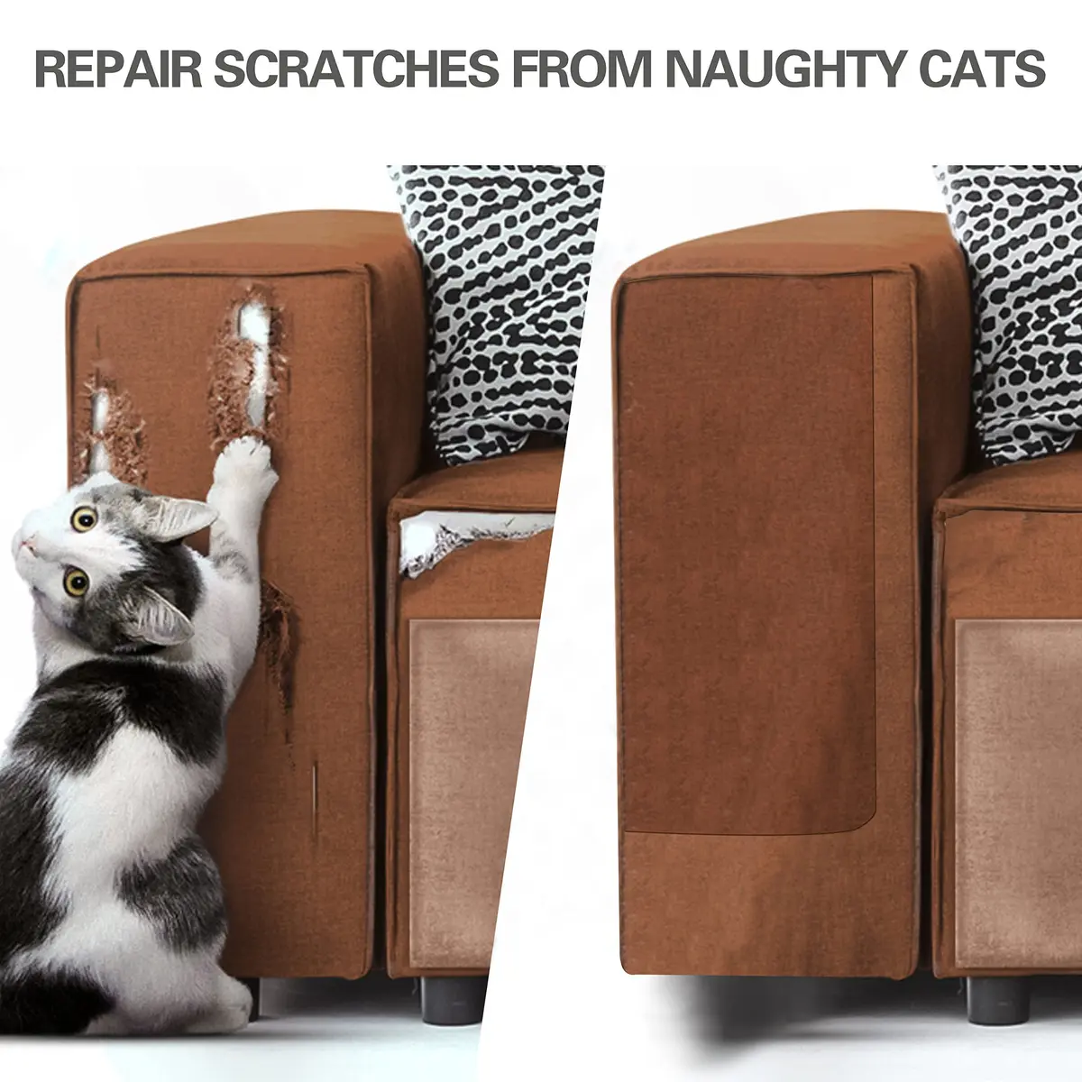 Azobur Velvet Repair Patch, Self-Adhesive Flannel Fabric, Brown | Microfiber Sofa & Car Seat Patch - view 7
