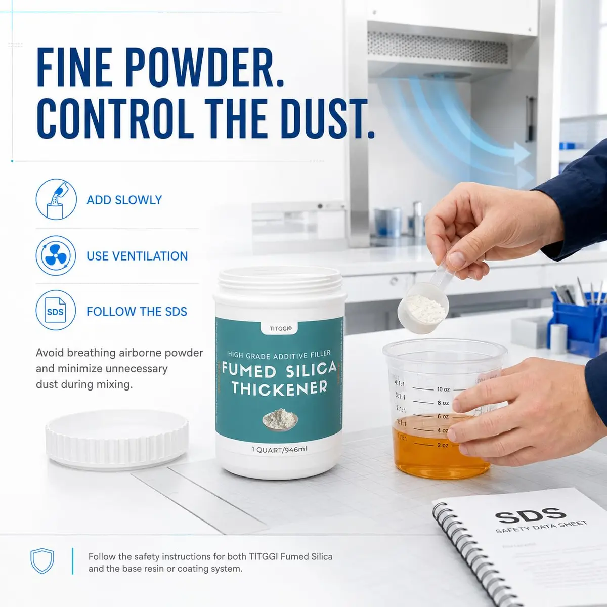 TITGGI Fumed Silica Thickener for Epoxy Resin & Coatings | Control Viscosity & Sag, 1 Quart - view 8