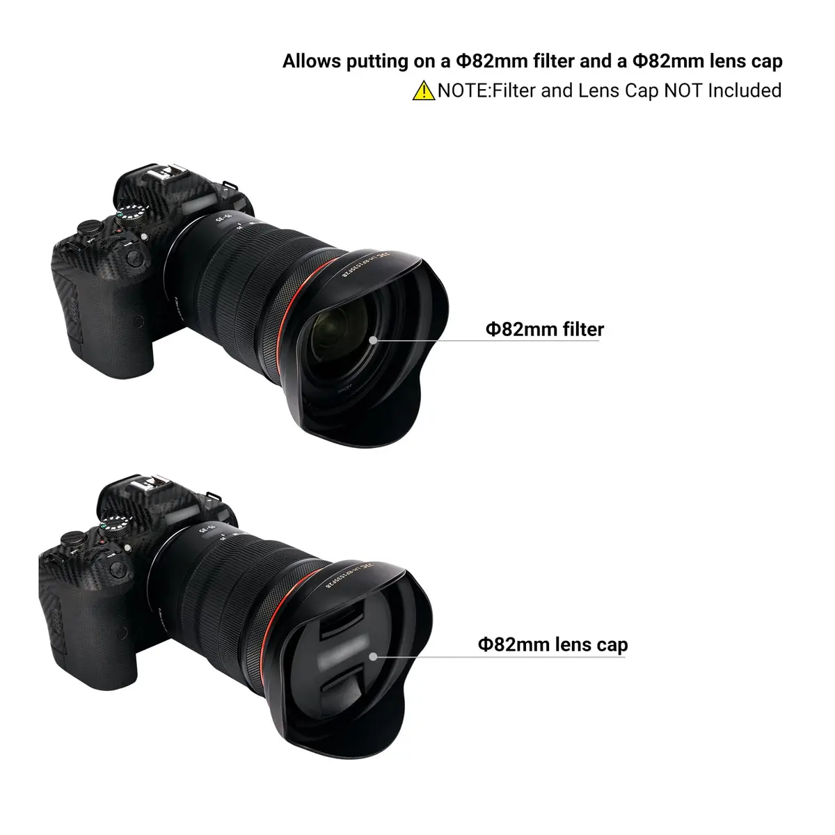 JJC Lens Hood for Canon RF 15-35mm F2.8L IS USM | Replaces Canon EW-88F, Reversible, Lightweight & Durable - view 2