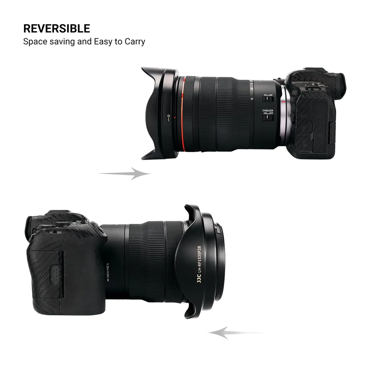 JJC Lens Hood for Canon RF 15-35mm F2.8L IS USM | Replaces Canon EW-88F, Reversible, Lightweight & Durable - view 3