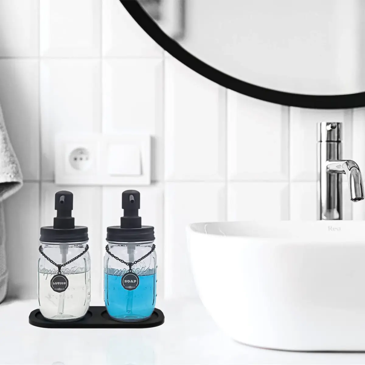 HvOvMvE Black 2 pcs Label Set | Double-Sided Stainless Steel Tags for Dispensers - view 6