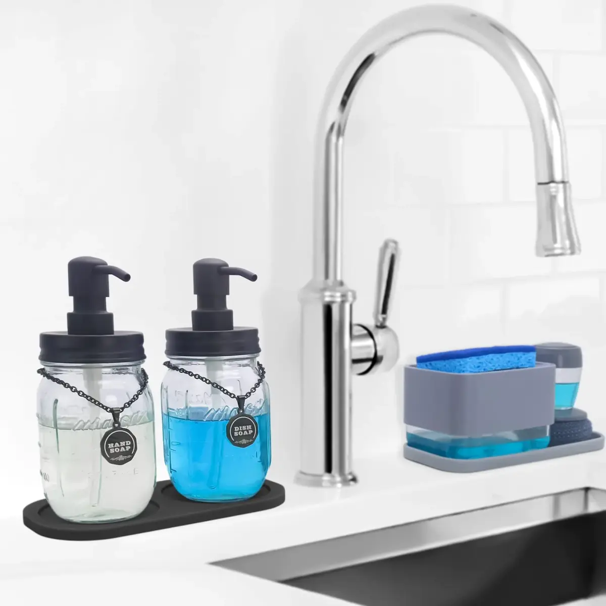 HvOvMvE Black 2 pcs Label Set | Double-Sided Stainless Steel Tags for Dispensers - view 7
