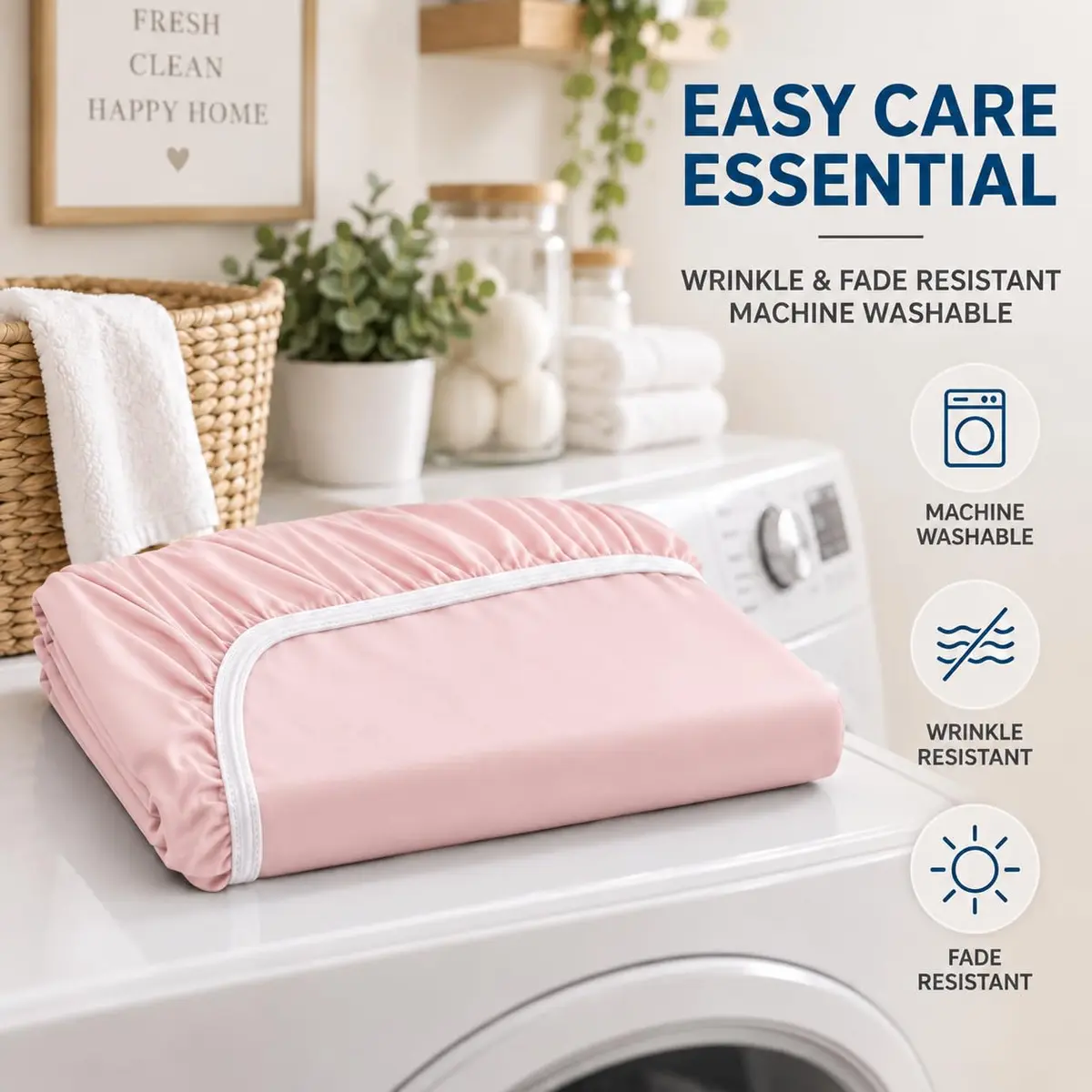 Cathay Home King Fitted Sheet Only, 14" Deep Pocket, Blush | Ultra Soft Microfiber, Hypoallergenic, OEKO-TEX Certified - view 8