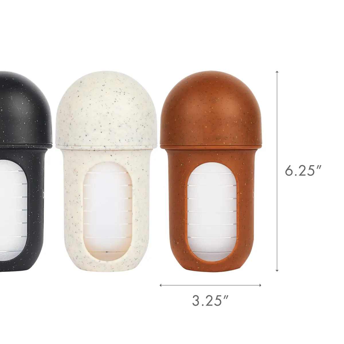 Boon Nursh Silicone Baby Bottles - Speckle - 8 Oz (237ml) - 3 Count | Air-Free Feeding Reduces Colic Symptoms - view 7