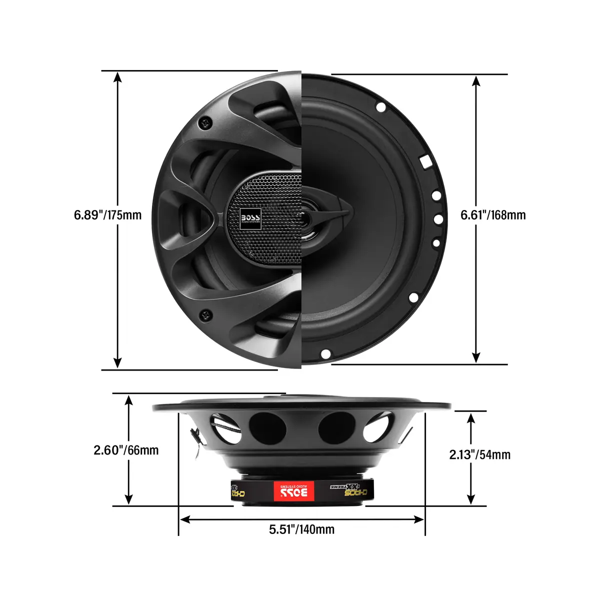 BOSS Audio Systems CH6520B 6.5 Inch Car Speakers (Pair) | 250 Watts, 2 Way, Full Range, 4 Ohms - view 4
