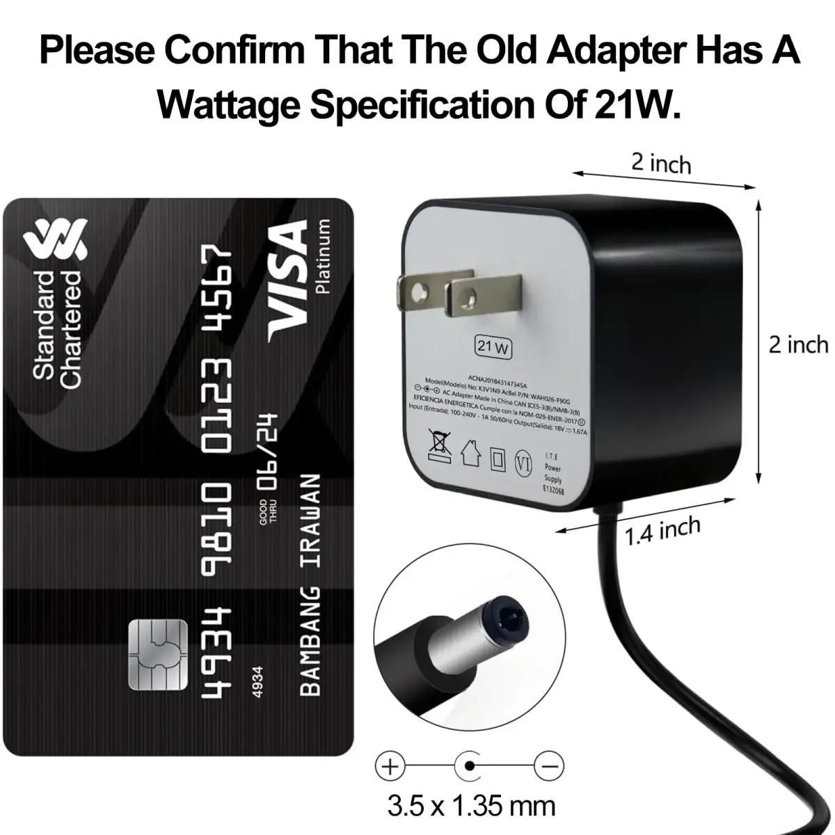 ZTTXL 21W Power Adapter for Echo Devices | 1.8m (5.87ft) AC Power Cord - view 5