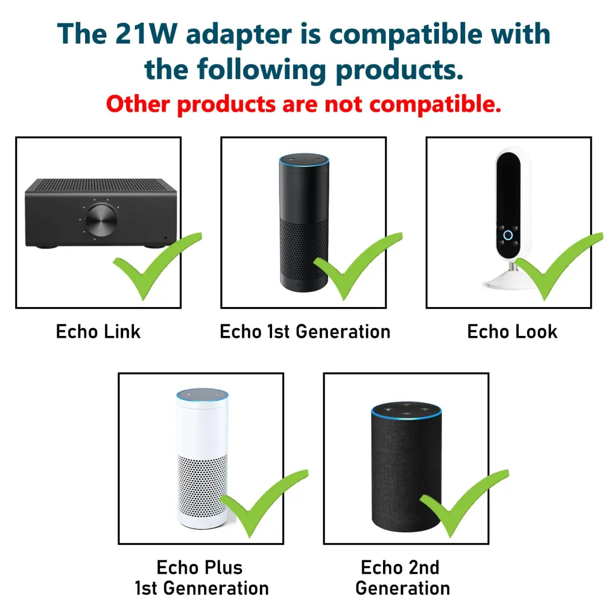ZTTXL 21W Power Adapter for Echo Devices | 1.8m (5.87ft) AC Power Cord - view 2