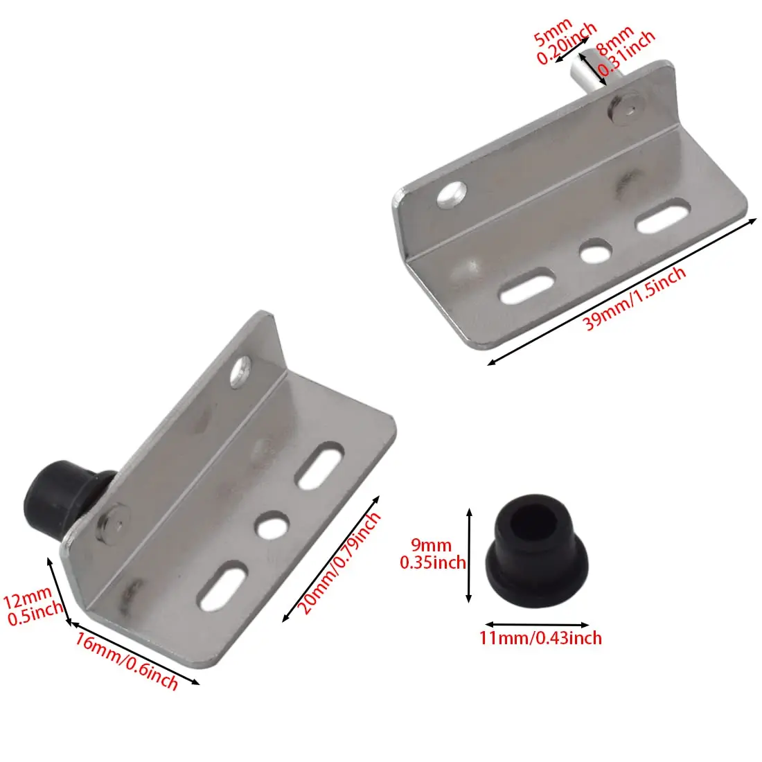 Aifeier ET Heavy Duty Concealed Shaft Door Hinges 39x16x12mm | Silver Steel - view 3