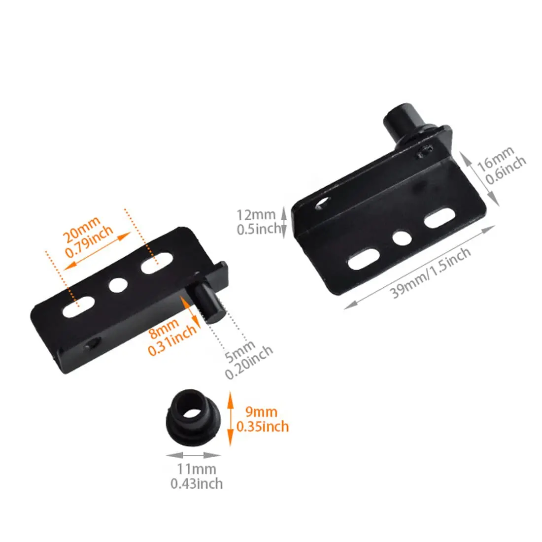 Aifeier ET Heavy Duty Concealed Shaft Door Hinges 39x16x12mm | Black Steel for Wood & Furniture (120 chars) - view 3