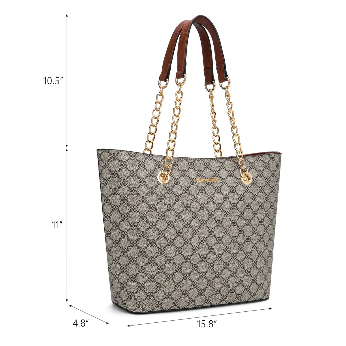 Montana West Tote Bag for Women Chain Top-handle Satchel Handbags Ladies Purses Shoulder Bags MWC-0391BR Brown Lucky Clover - view 4