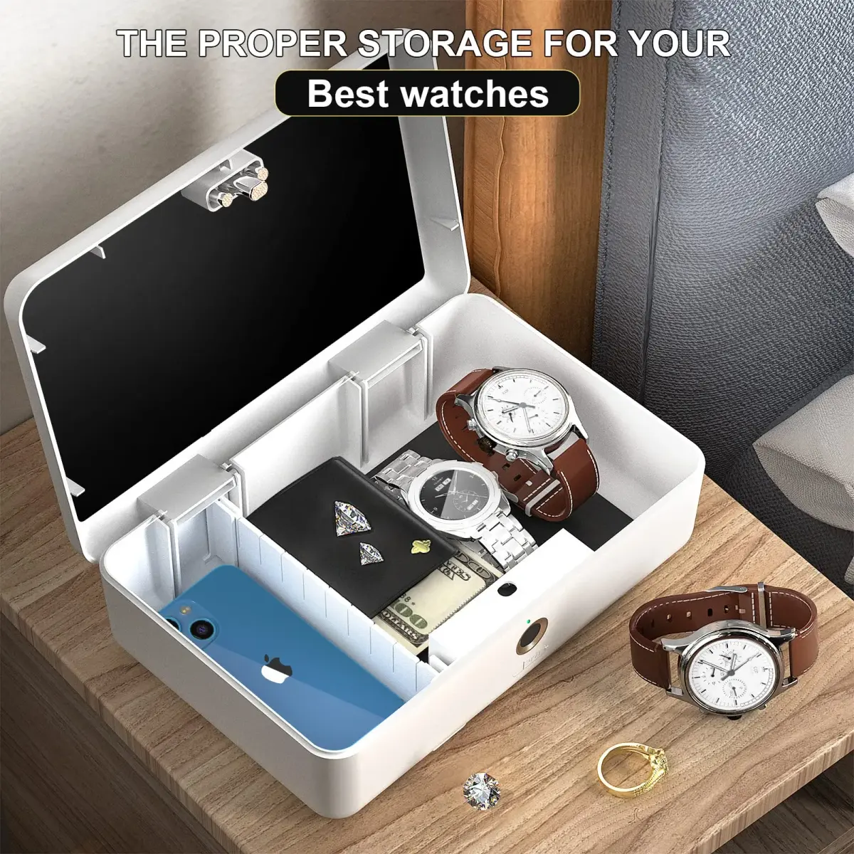 AICase Biometric Fingerprint Storage Box 22.99cm (9") | Quick Access Security for Valuables - view 7