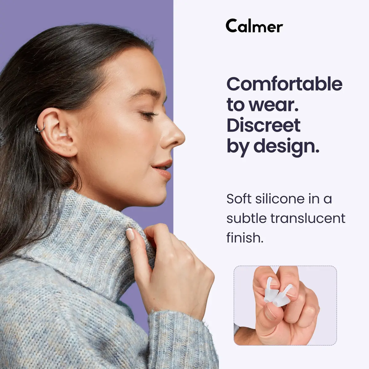 FLARE AUDIO Calmer | Noise Reducing Ear Plugs Alternative | Reusable Silicone, Mint, In-Ear, One Size - view 4