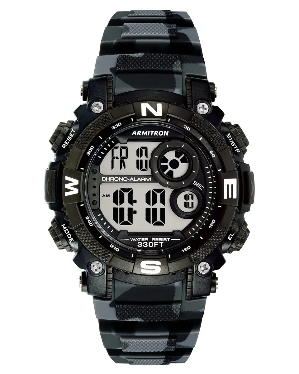 Armitron Sport Men's Quartz Sport Watch 22mm | Water-Resistant 100M, Black Camouflage - main product image