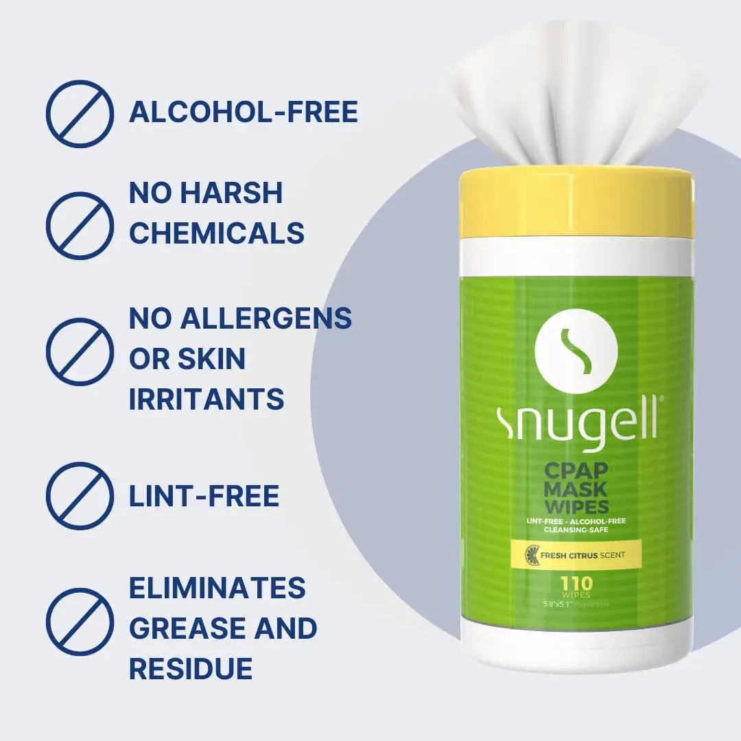 Snugell Citrus Scented CPAP Mask Wipes 110 Count | Alcohol-Free, Lint-Free Cotton for CPAP Equipment - view 5