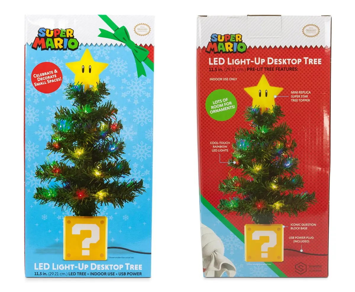 任天堂販売(Nintendo Sales) Super Mario Bros. Super Star LED Desktop Holiday Tree 30.48cm (12in) | Festive Gaming Decor - view 2