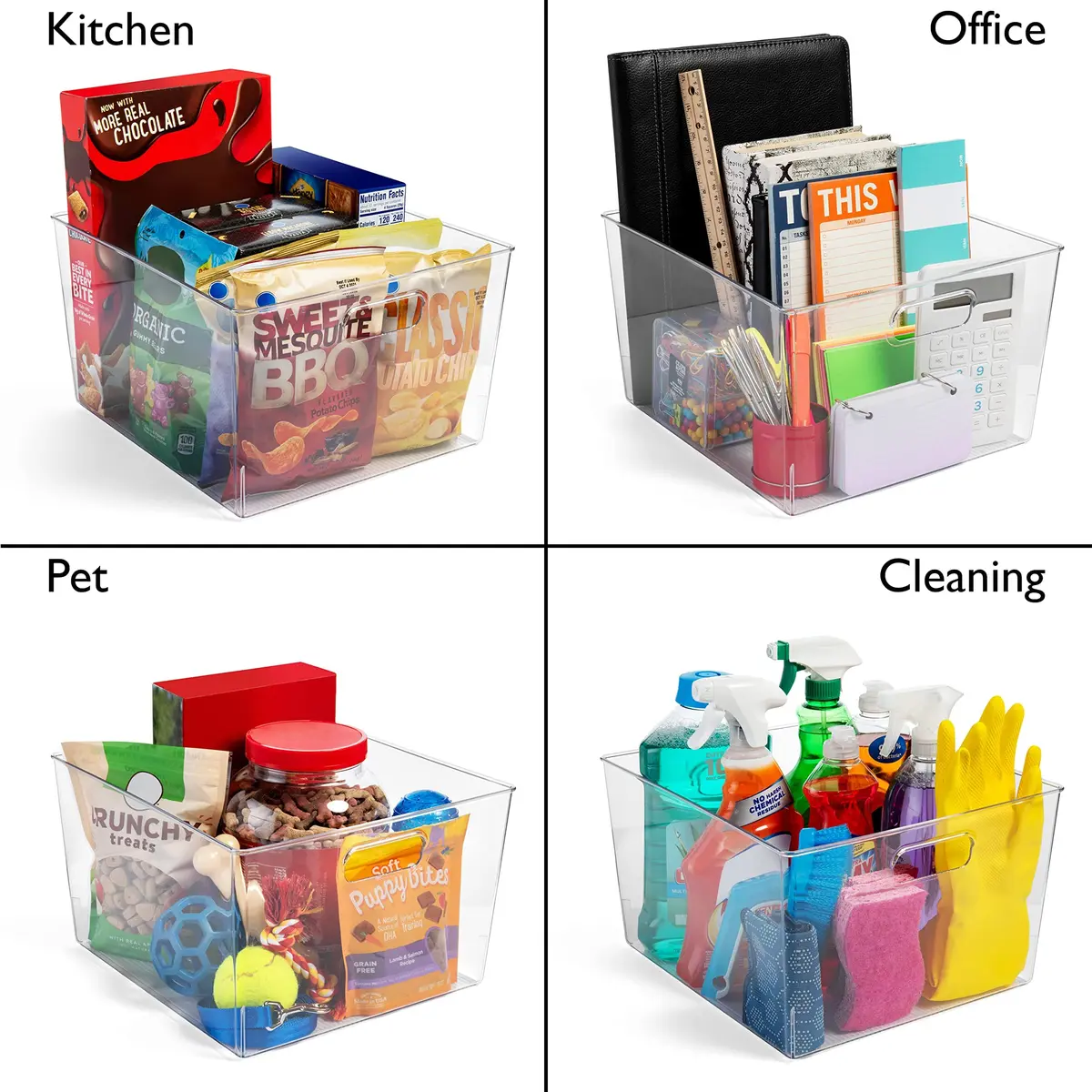 ClearSpace 4 Pack Item Container | Large Kitchen & Pantry Organizer, 12x11x7 inches - view 5