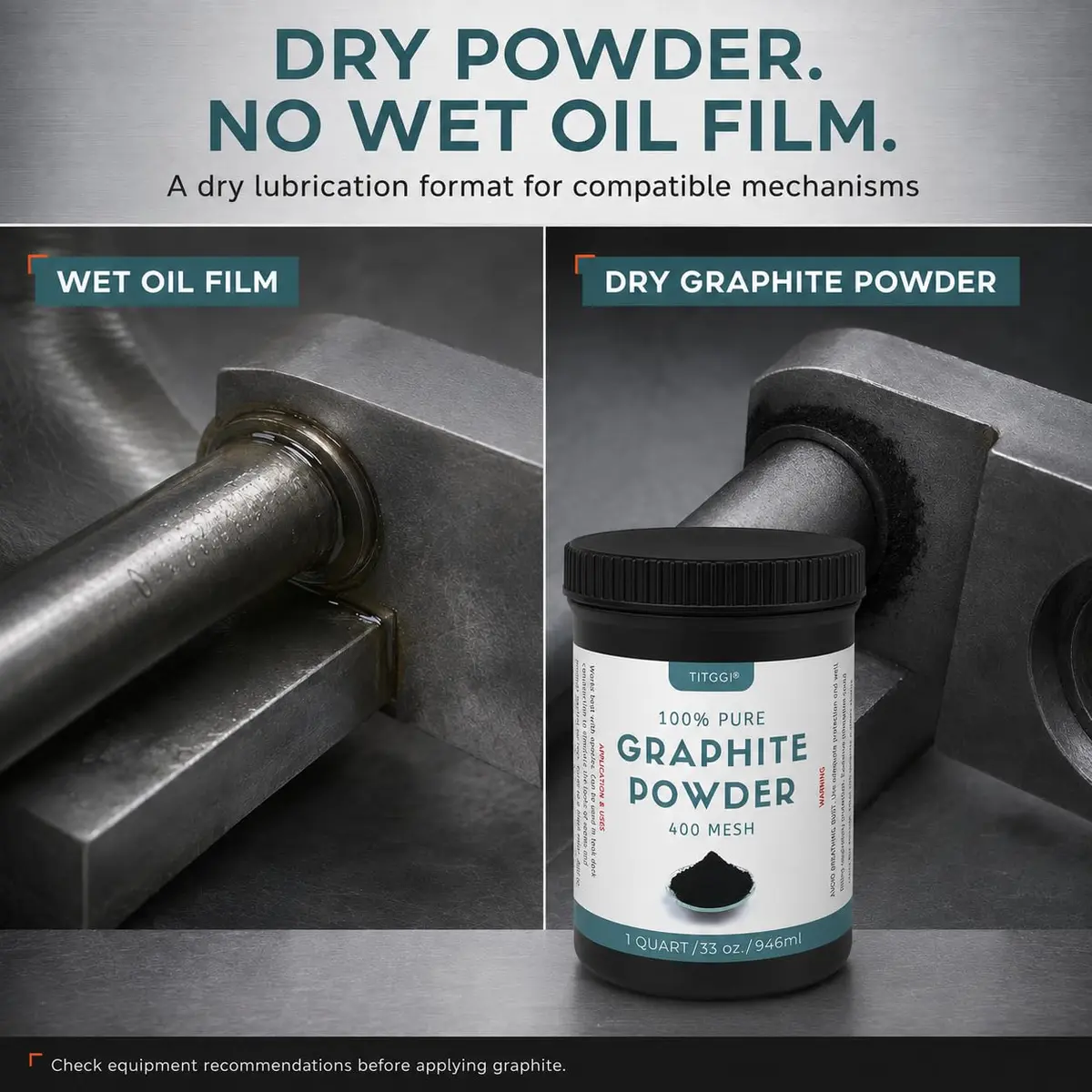 TITGGI Graphite Powder 32 oz (0.91 kg) | Dry Lubrication for Locks, Bearings, and Mechanisms - view 3