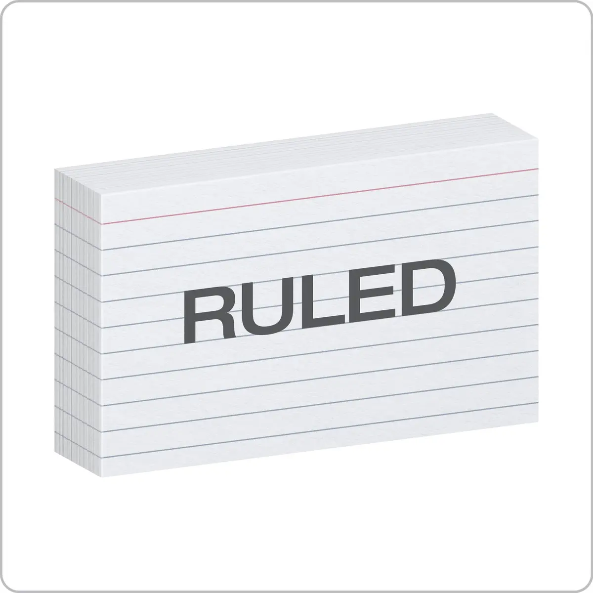 Oxford Index Cards 3 x 5 Inches White Lined on Front Blank on Back 500 Count | Study Tool for Students - view 2