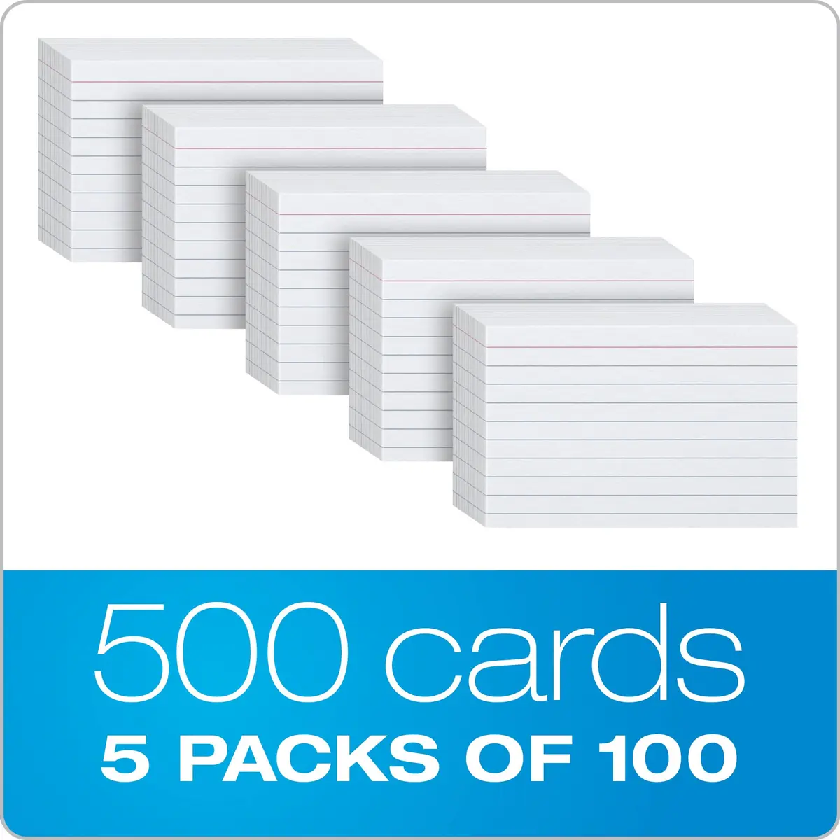 Oxford Index Cards 3 x 5 Inches White Lined on Front Blank on Back 500 Count | Study Tool for Students - view 4