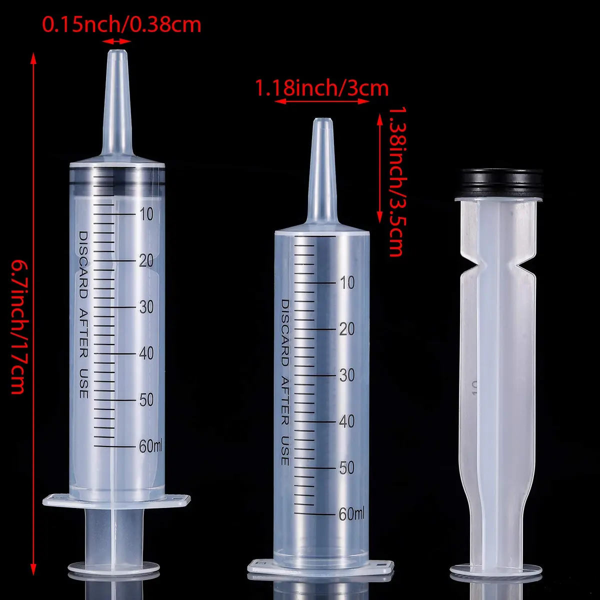 Frienda Syringes Without Needles 60 ml | Industrial & Scientific Lab Supplies - view 2