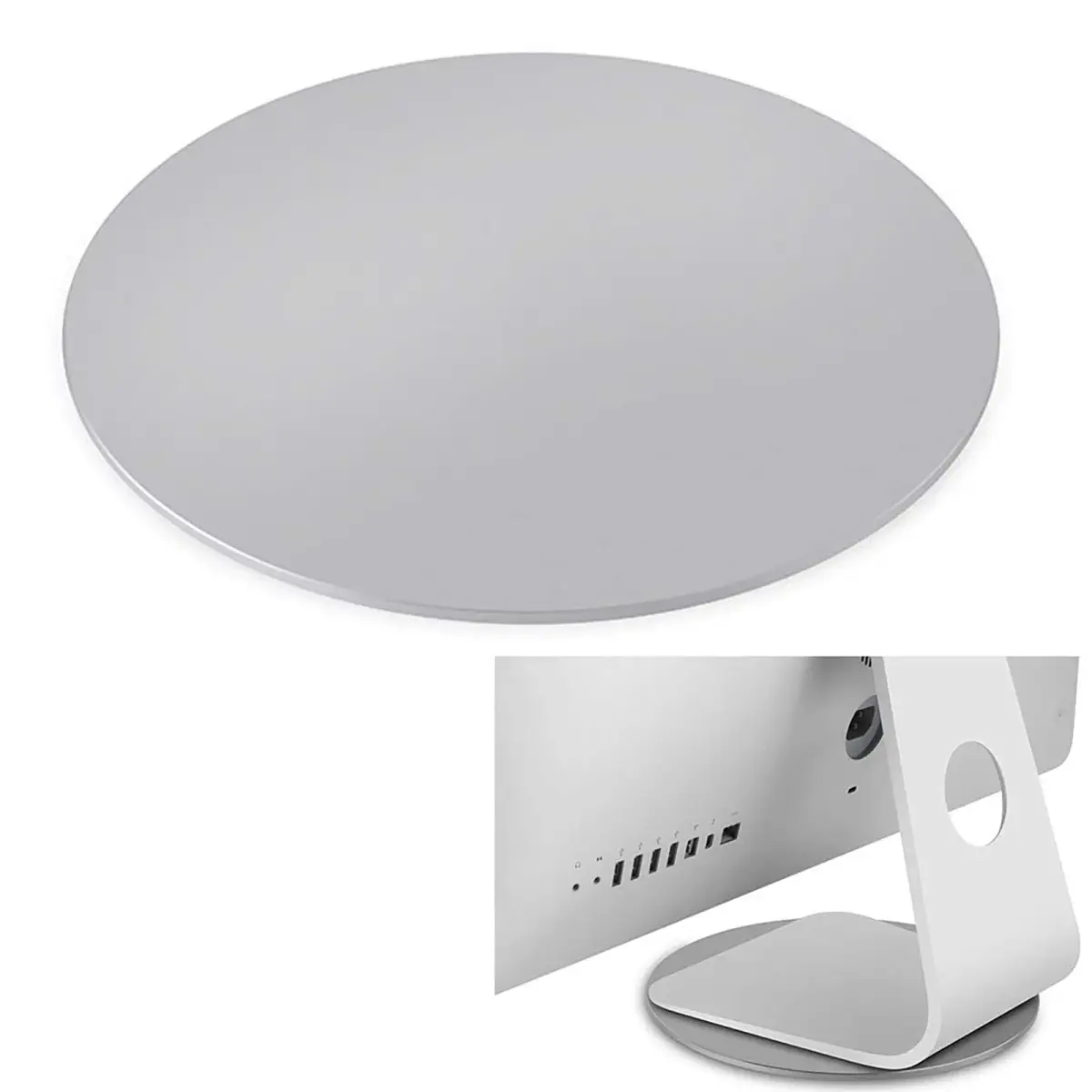 Yoqanr 360° Rotating Monitor Swivel Base Silver Aluminum Alloy 22cm (8.66 inch) | Stable Screen Turntable for Laptops, TVs, and More - main product image