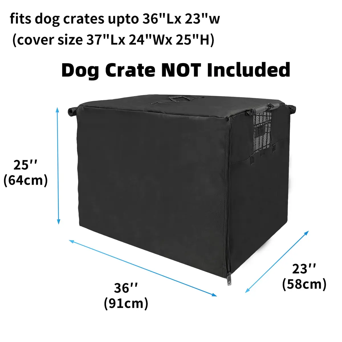 Joroamp 36 Inch Dog Crate Cover 91.4cm (36"L x 23"W x 25"H) | Waterproof 600D Oxford with 1-3 Doors - view 2