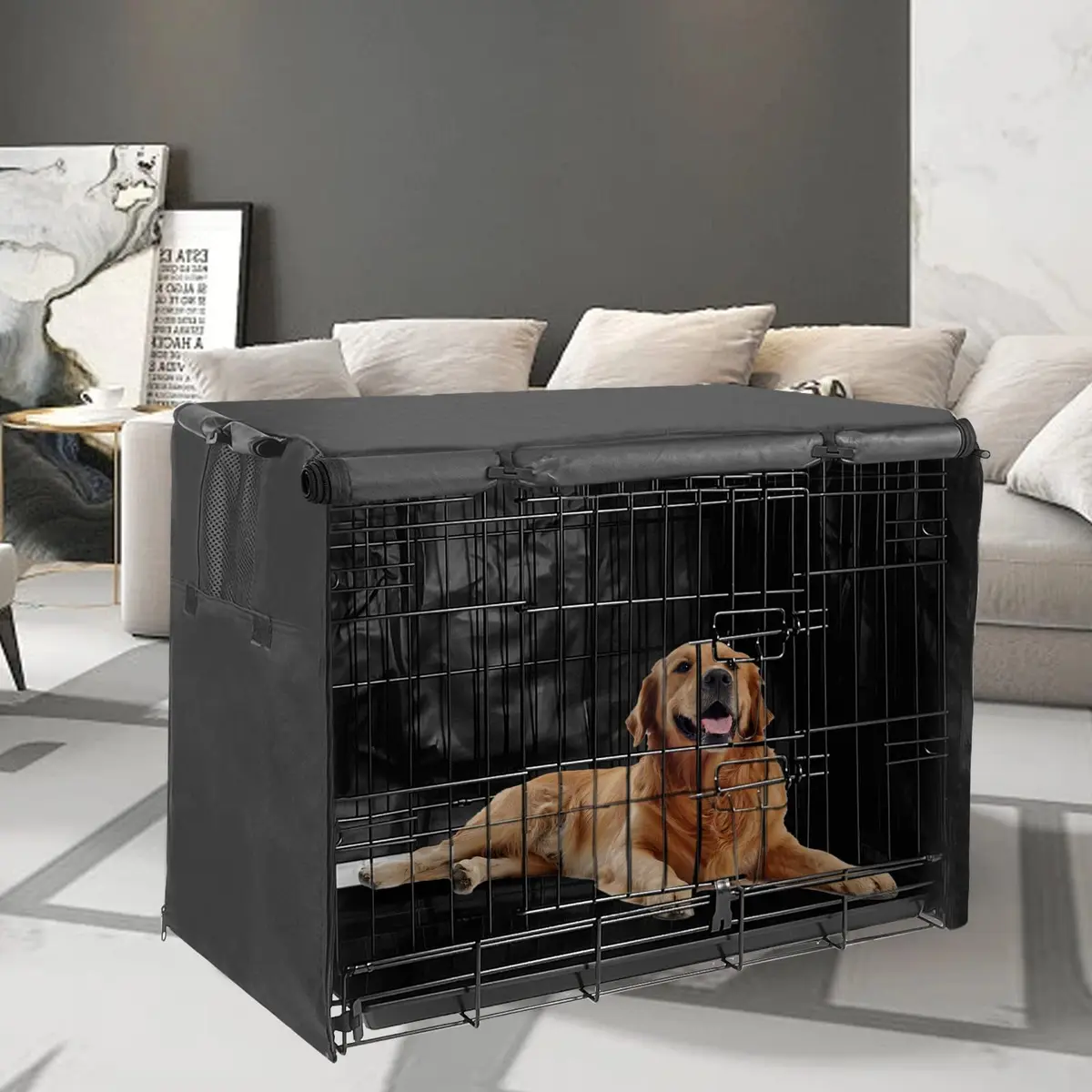 Joroamp Dog Crate Cover 48 Inch Waterproof 600D Oxford | Large Dog Cage with 1-3 Doors - view 7