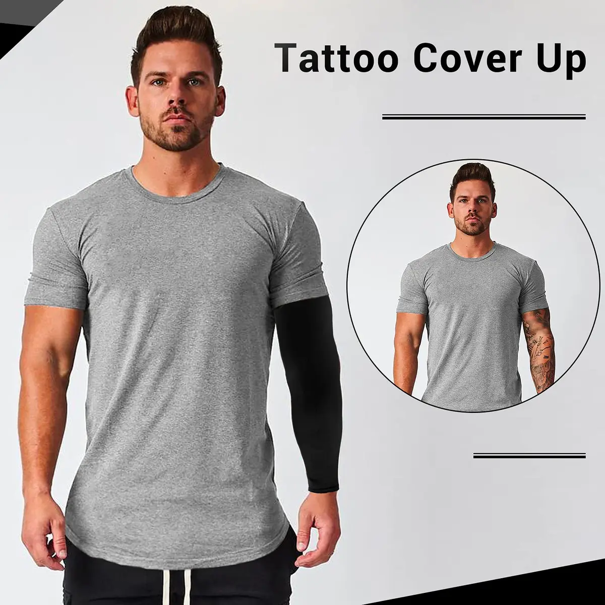Rescoto UPF 50+ Cooling Arm Sleeves (2 Pairs, Black & Beige) | Protects Skin from Harmful UV Rays - view 3