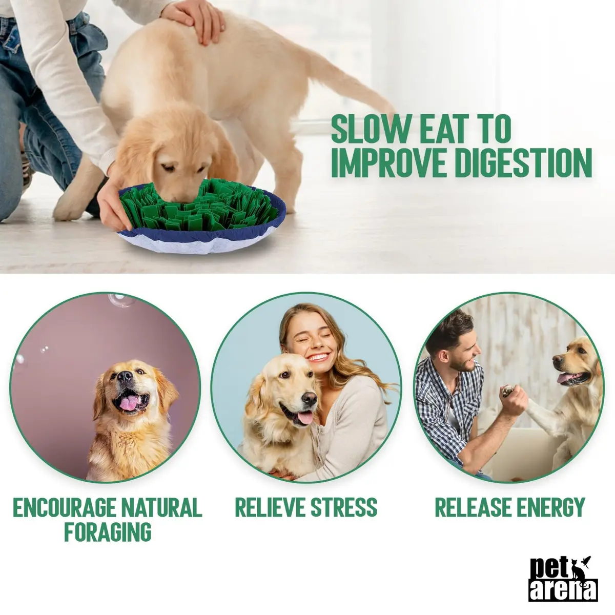 PET ARENA Adjustable Snuffle Mat for Dogs Puzzle Feeder Toy | Stimulates Natural Foraging & Mental Health - view 6