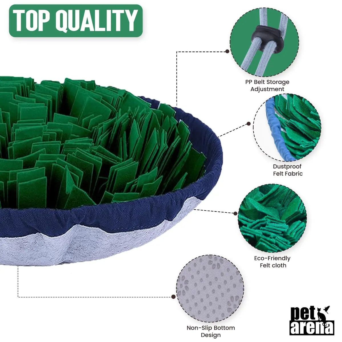 PET ARENA Adjustable Snuffle Mat for Dogs Puzzle Feeder Toy | Stimulates Natural Foraging & Mental Health - view 4