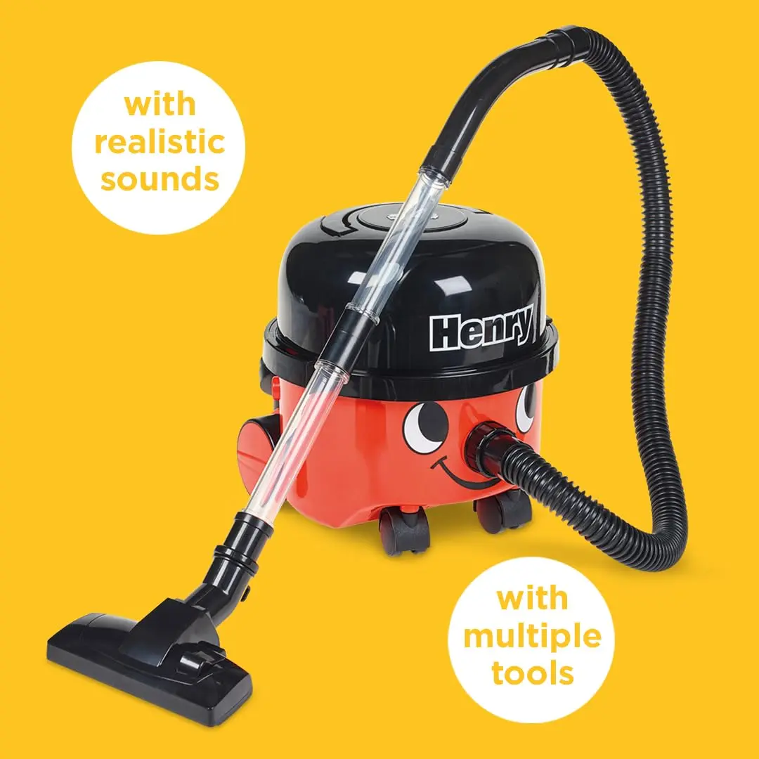 Casdon Henry & Hetty Toys - Henry Vacuum Cleaner - Red Vacuum Cleaning Toy with Real Function & Nozzle Accessories - Kids Cleaning Set - For Children Aged 3+ - view 2