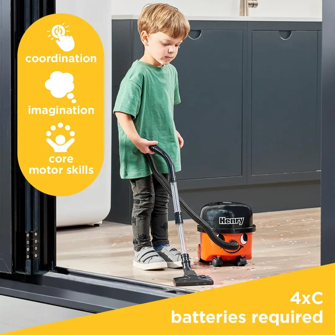Casdon Henry & Hetty Toys - Henry Vacuum Cleaner - Red Vacuum Cleaning Toy with Real Function & Nozzle Accessories - Kids Cleaning Set - For Children Aged 3+ - view 3