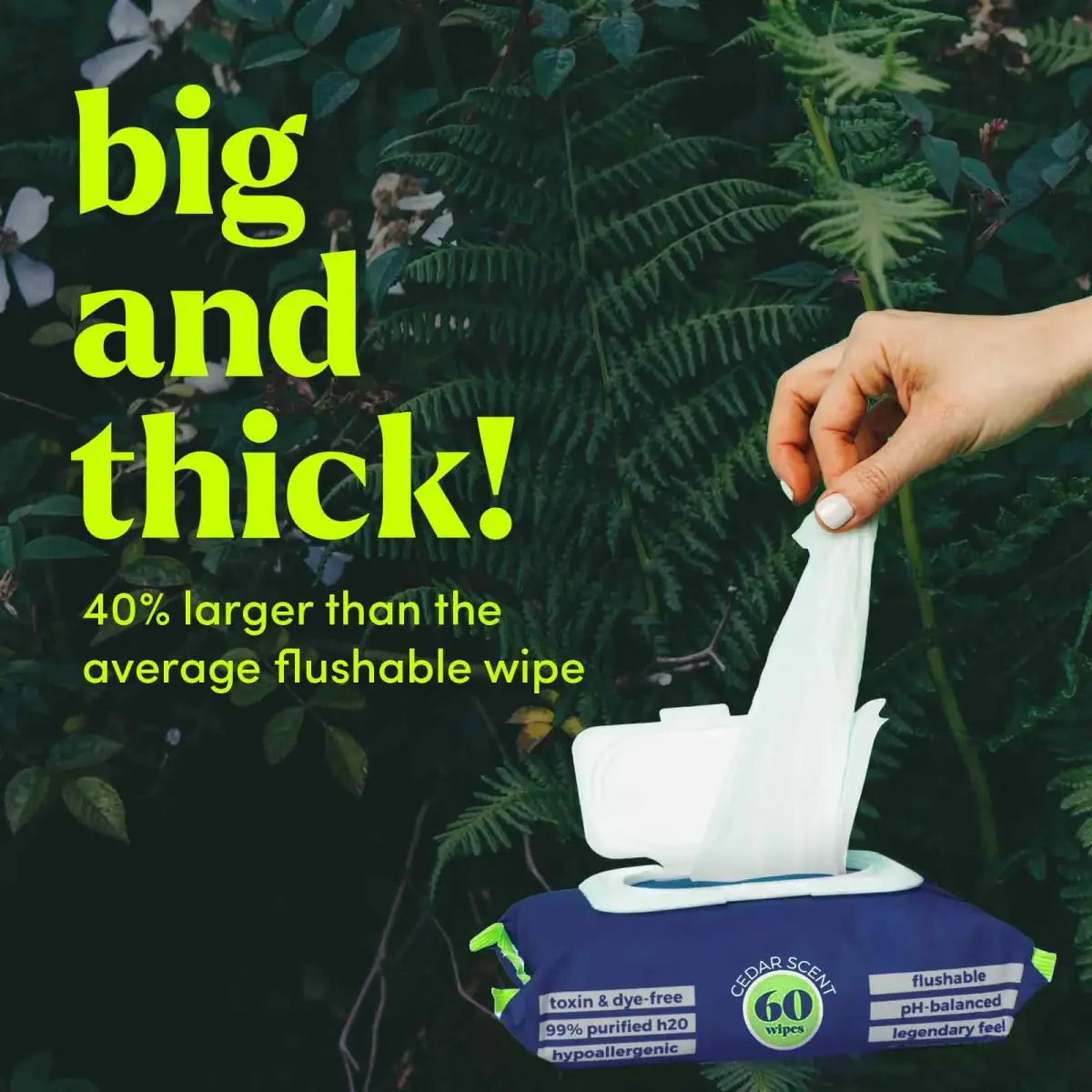 goodwipes Flushable Wipes 360 Count (Pack of 6) Cedar | Septic Safe & Biodegradable - view 3