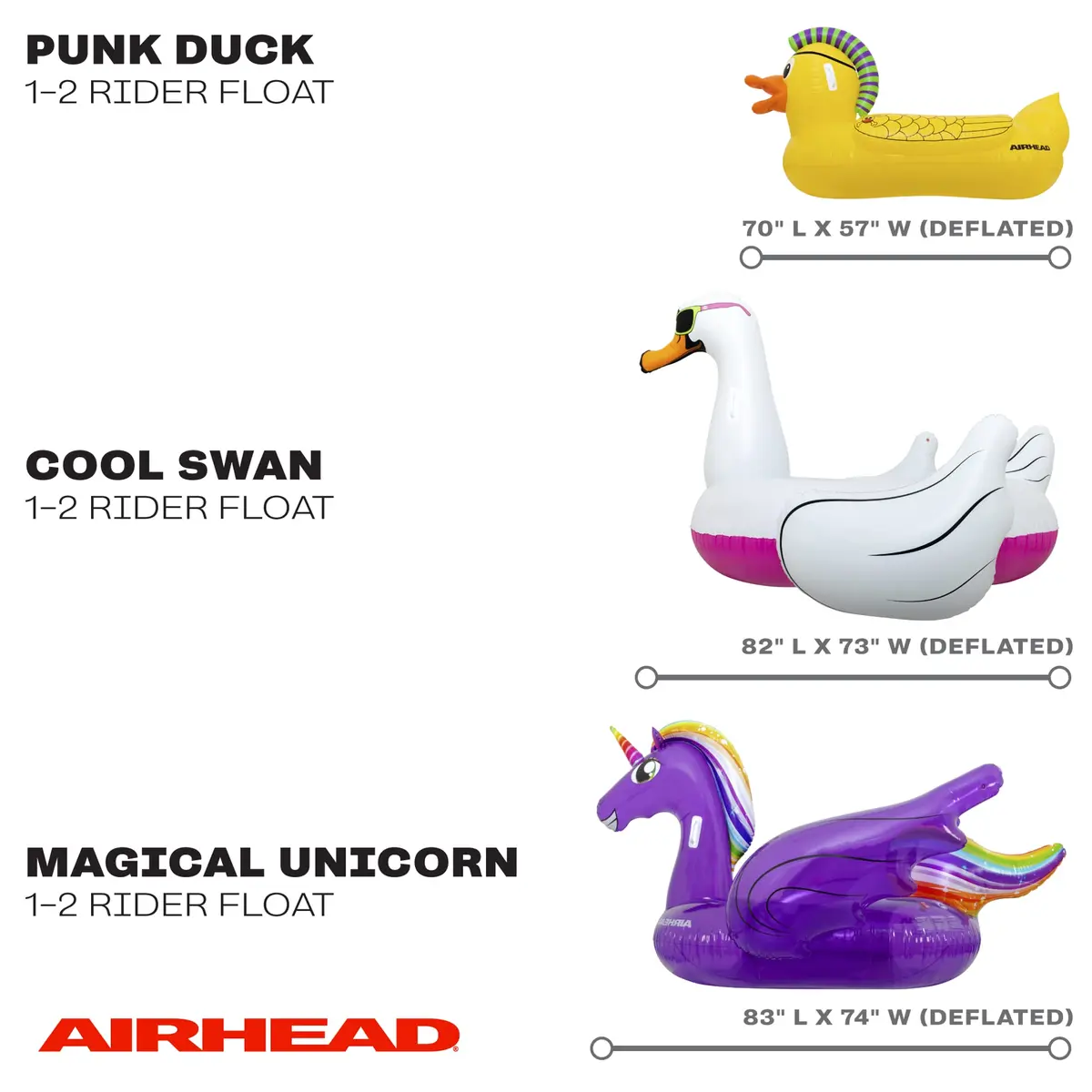 AIRHEAD Punk Duck Inflatable Pool Float Large | Heavy Gauge PVC, 70 x 57-inches, 1-2 Rider Pool & Lake Float - view 8