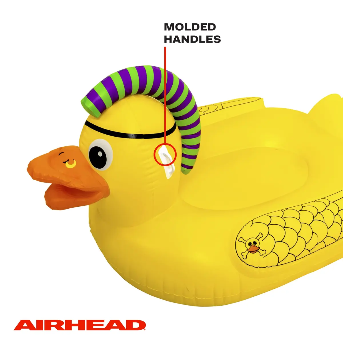 AIRHEAD Punk Duck Inflatable Pool Float Large | Heavy Gauge PVC, 70 x 57-inches, 1-2 Rider Pool & Lake Float - view 4