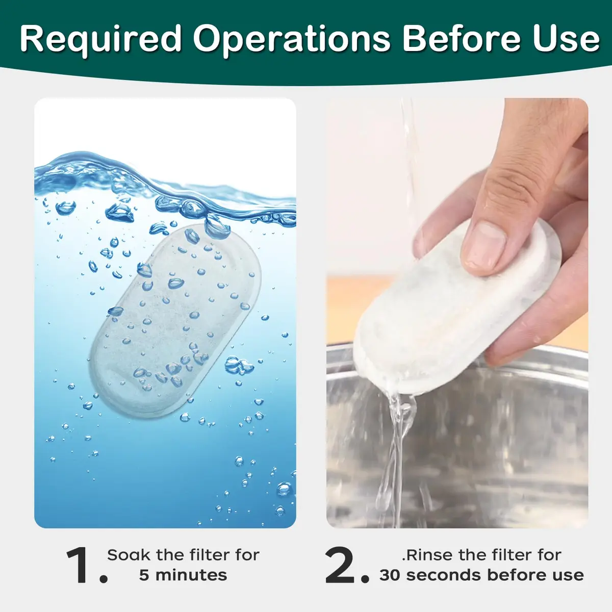 KANCHOU Cat Water Fountain Filter 16Pcs for 101oz/3L Stainless Steel Fountain | 8 Filters & 8 Sponges - view 5
