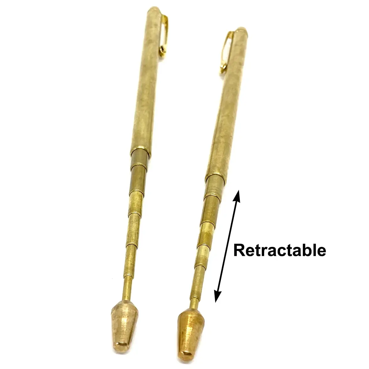 QINIZX Retractable Dowsing Rods, Brass Divining Rods for Ghost Hunting & Water Witching, 15 cm (5.9 inches) - Gold - view 5