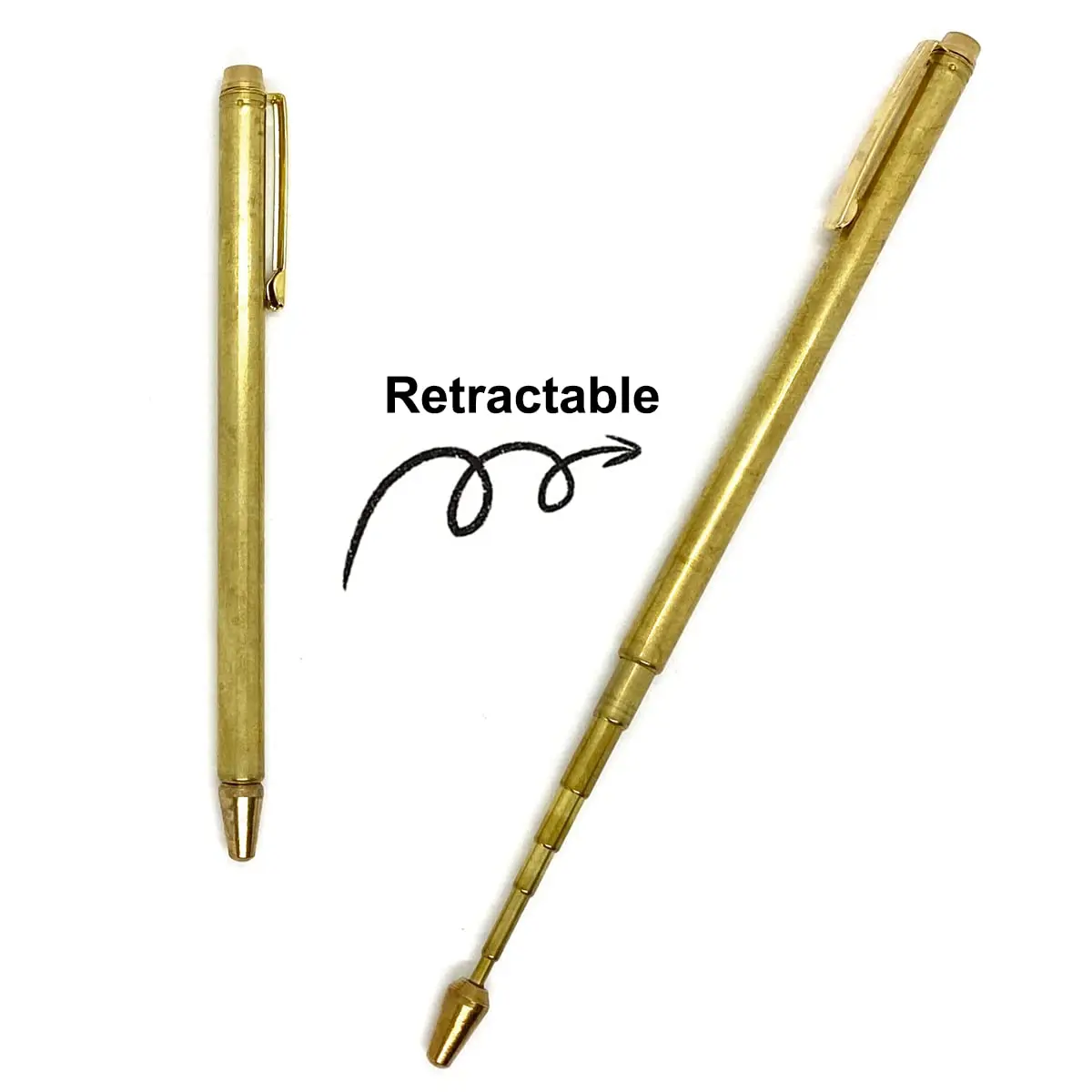 QINIZX Retractable Dowsing Rods, Brass Divining Rods for Ghost Hunting & Water Witching, 15 cm (5.9 inches) - Gold - view 2
