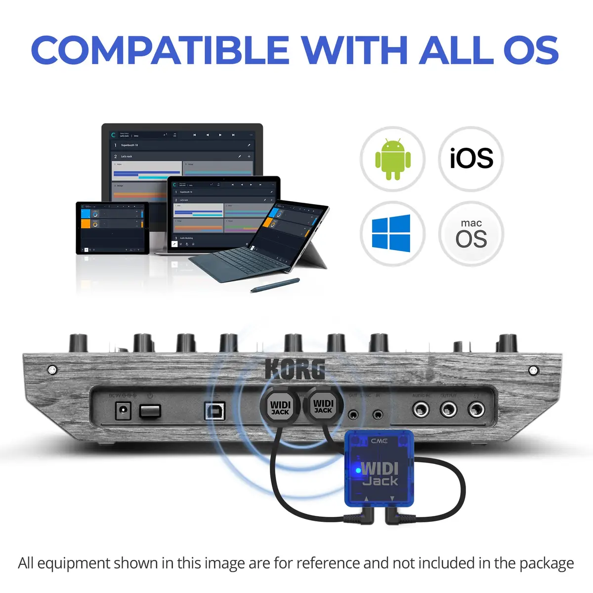 CME WIDI Jack Premium Bluetooth MIDI Adapter with DIN-5 Cables | Ultra Low Latency 3ms - view 3