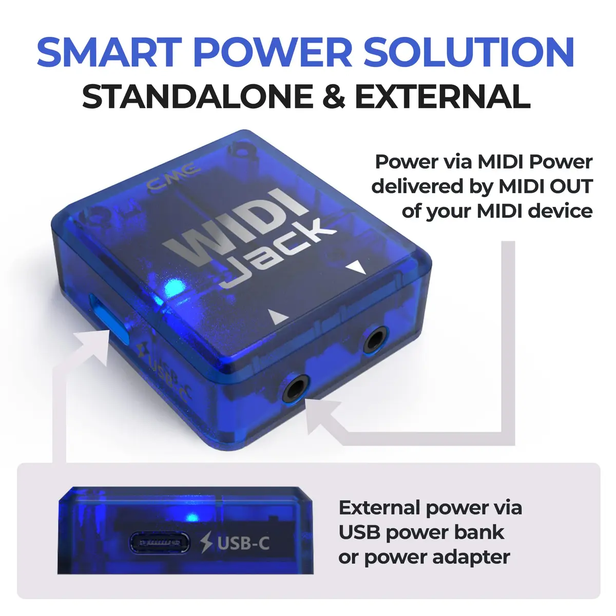 CME WIDI Jack Premium Bluetooth MIDI Adapter with DIN-5 Cables | Ultra Low Latency 3ms - view 4